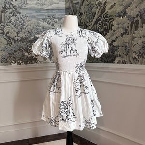 NWOT SWF printed puff sleeve mini dress